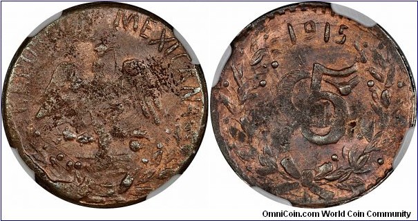 Revolutionary estado de Mexico Tenancingo 5 Centavos