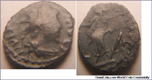 Barbarous radiates Tetricus II Antoninianus. IMP C TETRICVS CAE, radiate, draped & cuirassed bust right / PAVX AVG, Pax standing left holding branch & sceptre.
