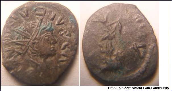 Barbarous radiates Tetricus II AE Antoninianus. IMP C TETRICVS CAE, radiate, draped & cuirassed bust right / PAVX AVG, Pax standing left holding branch & sceptre.