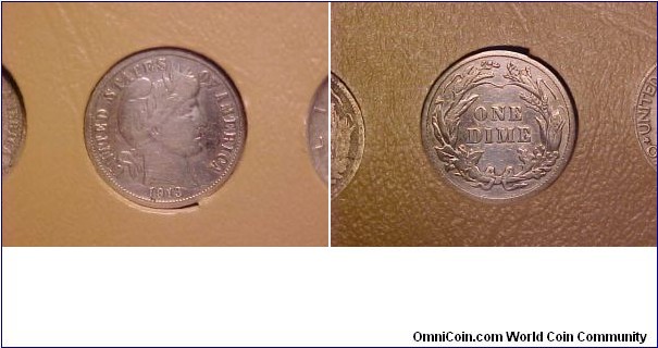 A nice Barber dime for the type set.