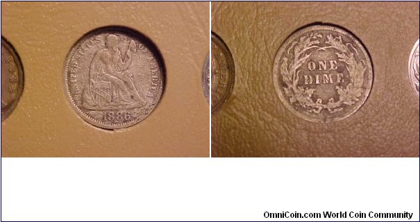 A nice 1886 Libert seated dime with legend on the obverse from the type set.
