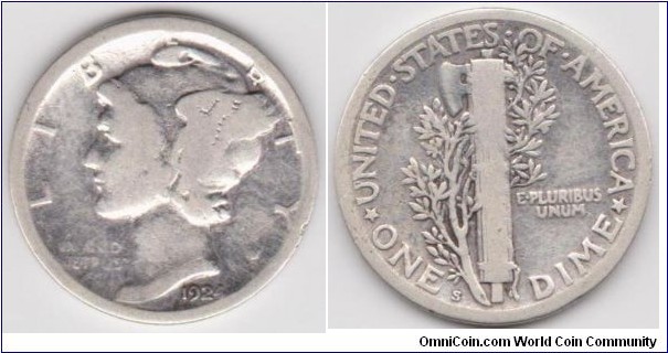 1924S 10C Mercury Dime