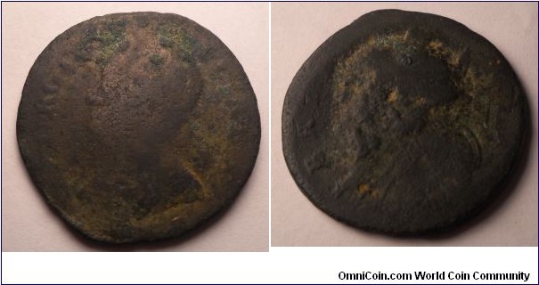 undated George II half penny (1729-1754). Metal detector find. Found in north yorkshire 