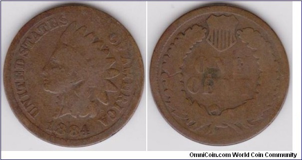 1884 Indian Head Cent 