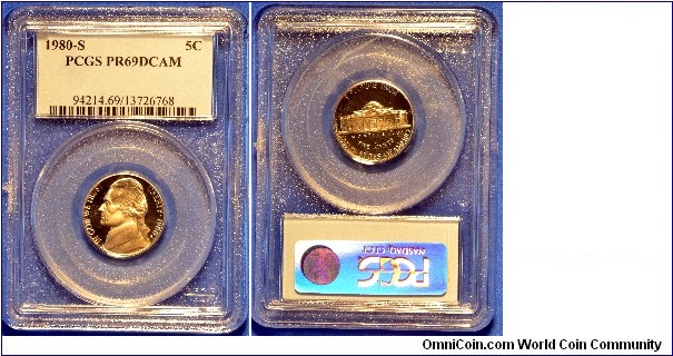 1980S Jefferson Nickel PR69DCAM