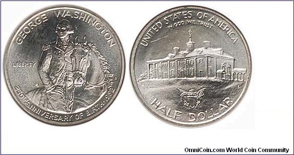 1982 D Washington 50C UNC