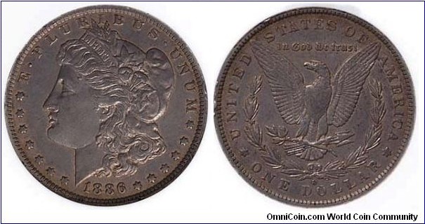 1886 O Morgan Dollar