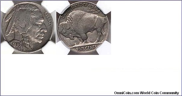 1936 Buffalo Nickel VF 5C