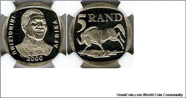 5 Rand Mandela S.Africa PL 65 Ultra Cameo