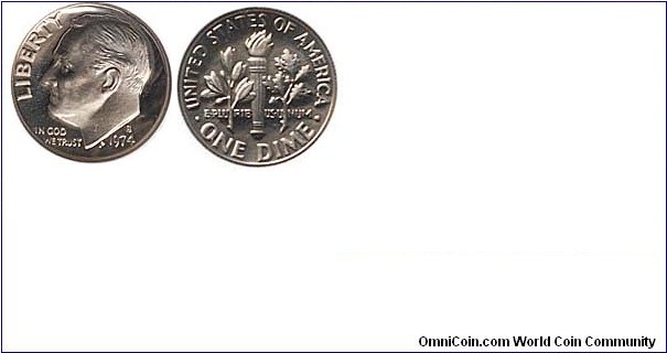 1974 S 10C PF69* Cameo 
