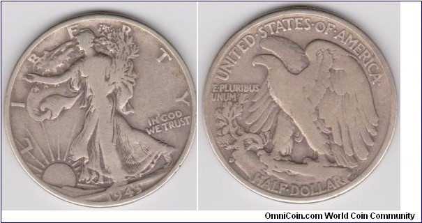 1943-D Walking Liberty Silver 50 Cent