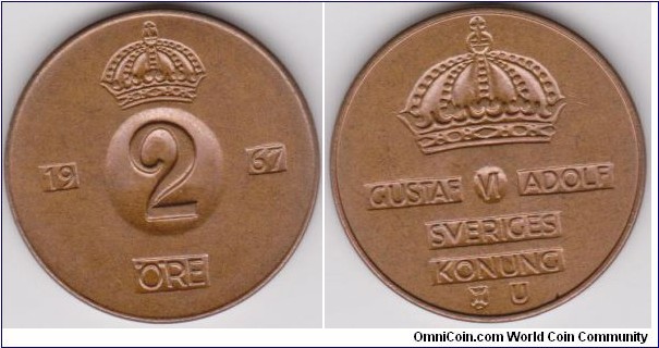 1967 Sweden 2 Öre 