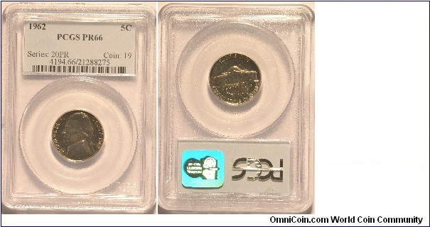 Jefferson Nickel PR66 certified by PCGS