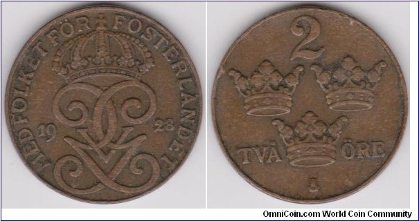 1928 Sweden 2 Öre 