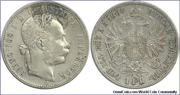 AustroHungary 1 Florin 1884