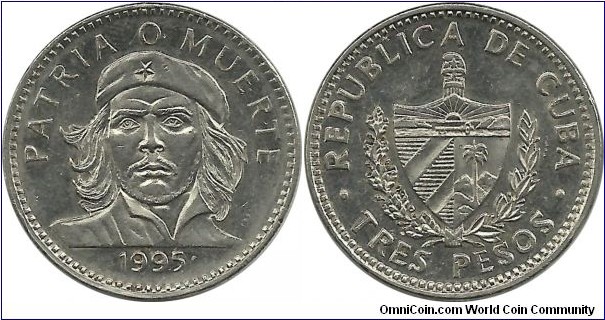 Cuba 3 Pesos 1995-Ernesto Che Guevara