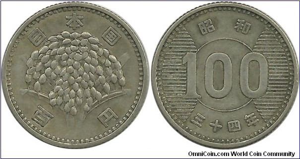 Japan 100 Yen Showa-34 (1959)