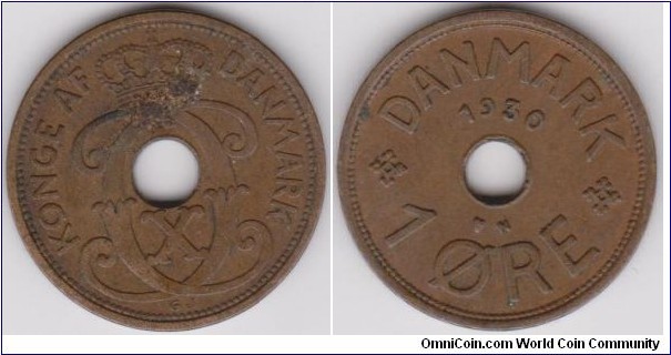 1930 Danmark 1 Öre