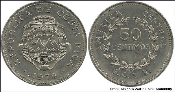 Costa Rica 50 Centimos 1978