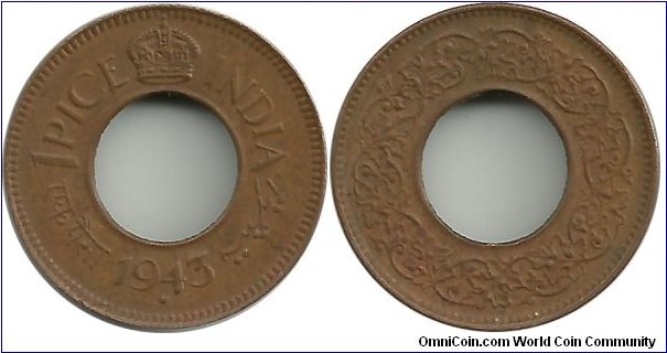 India-British 1 Pice 1943