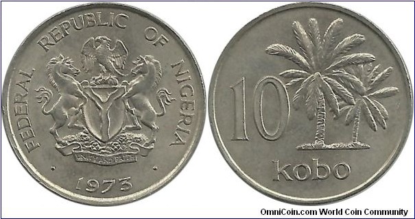 Nigeria 10 Kobo 1973