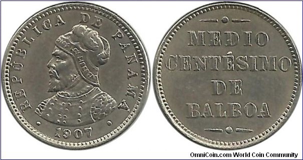 Panama ½ Centesimo 1907