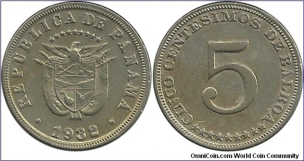 Panama 5 Centesimos 1932