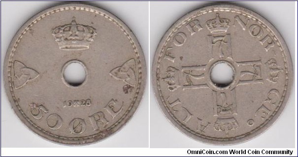 Norway 1928 50 Öre 