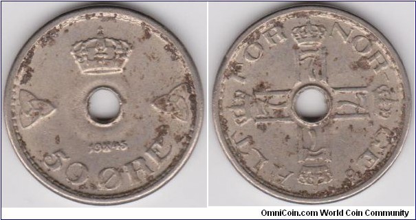 Norway 1945 50 Öre  