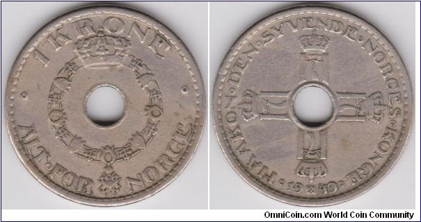 Norway 1949 1 Krona