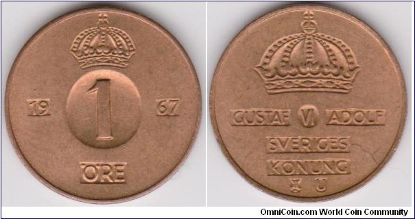 1967 Sweden 1 Öre