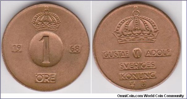 1968 Sweden 1 Öre