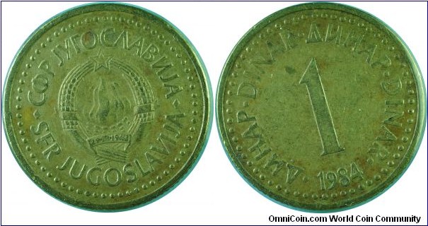 Yugoslavia1Dinar-km86-1984