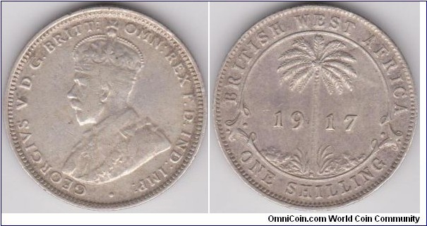 1 Shilling King George V British West Africa, Silver