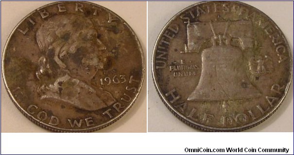 1963 D Franklin Half Dollar Metal detector find