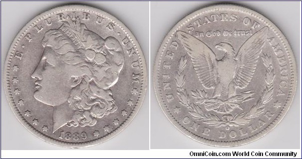 1889 O Morgan Dollar Silver