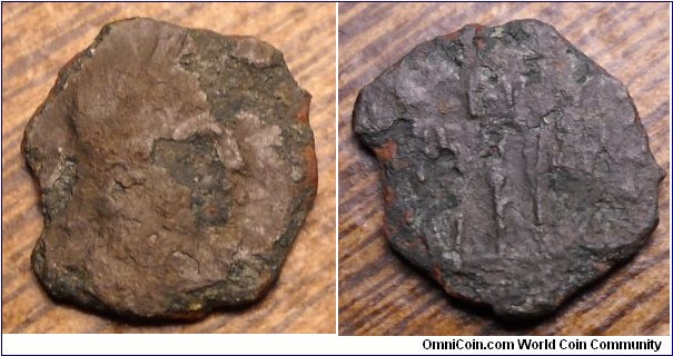 Unattributed metal detector find. Found in north yorkshire. Roman coin soldiers and stantard.