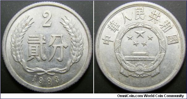 China 1983 2 fen. 