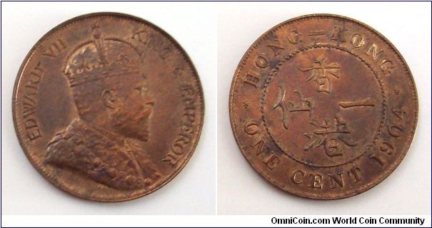 Hong Kong 1904H 1 Cent
