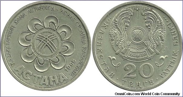 Kazahstan 20 Tenge 1998-ASTANA the new capital city