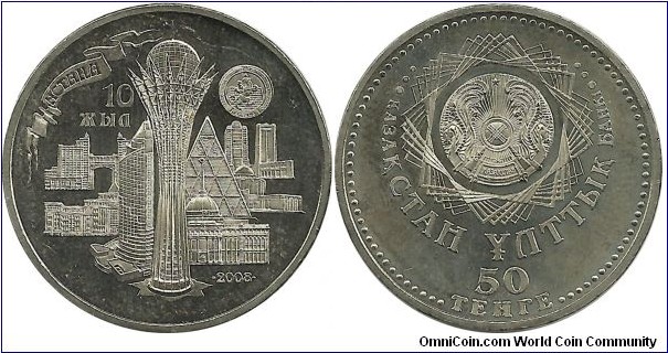 Kazakistan 50 Tenge 2008-ASTANA 10th year