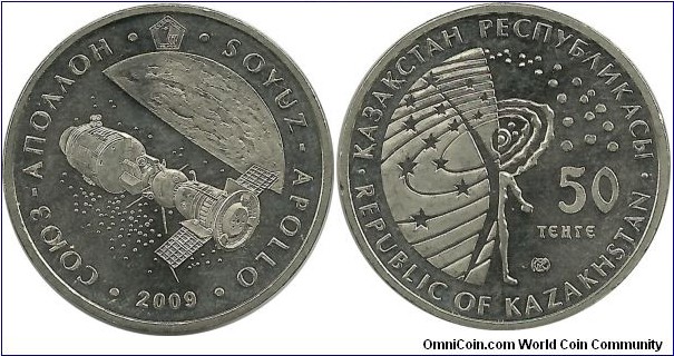 Kazakistan 50 Tenge 2009-SoyuzApollo