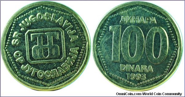 Yugoslavia100Dinara-km159-1993