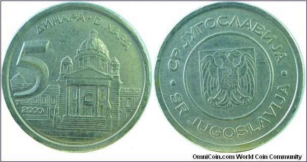 Yugoslavia5Dinara-km182-2000