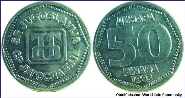 Yugoslavia50Dinara-km158-1993