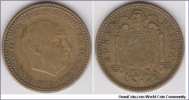 1953 Spain Franco 1 Peseta