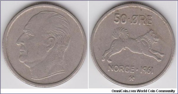 1961 Norway 50 Öre