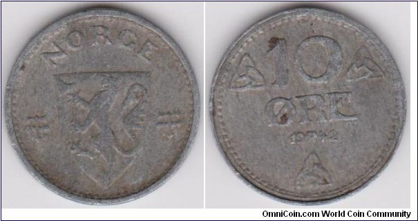 1942 Norway 10 Öre