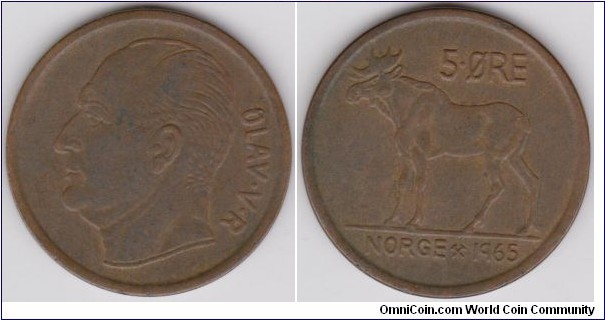 1965 Norway 5 Öre