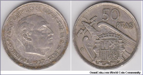 1957 Spain Franco 50 Ptas